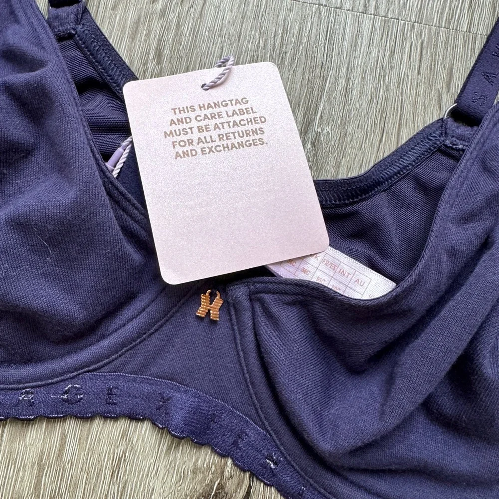 Savage X Fenty Purple Underwire Bra Lace Trim Adjustable Straps Women Size 36C - Picture 9 of 9